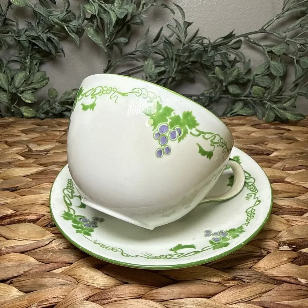 Shelley England Fine Bone China Late Foley Grapes Tea Cup & Saucer Set Vintage